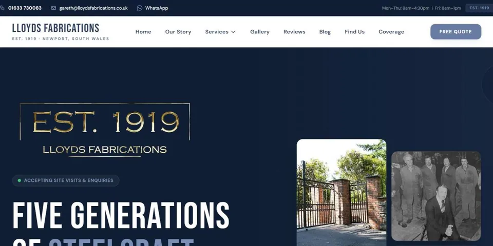 Lloyds Fabrications website